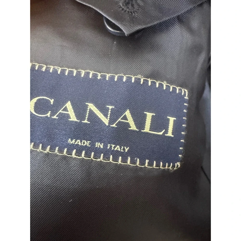 Canali Mens Navy Blue Pinstripe Pure Wool Blazer Jacket Made in Italy Men 42